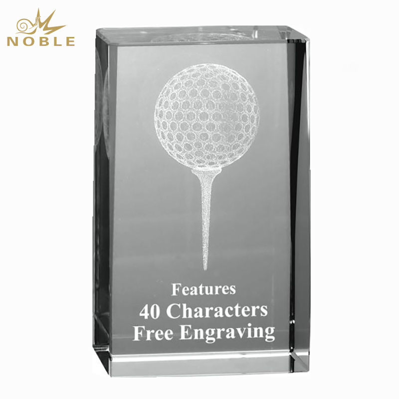 Noble 3D Laser Cube Crystal Glass outdoor Sports Customized Personalized Bespoke Golf Trophy Award