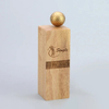 Noble High Quality Gold Metal Golf Ball Flag With Wood Base Business Gift Sports Awards Custom Bespoke Logo Golf A Hole in One Trophy