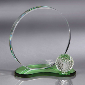 Noble High Quality Crystal Golf Ball Sports Awards Custom Bespoke Logo Golf A Hole in One Trophy Hand Craft