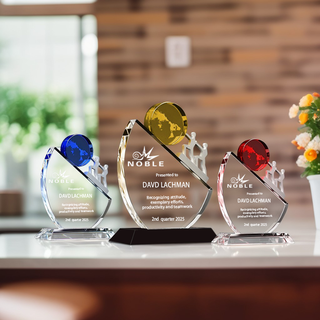 Noble Unique Design Custom Achievement Trophy Crystal Teamwork Award