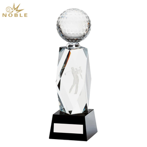 Noble Manufacturer Crystal Glass Outdoor Sports Gift Customized Personalized Bespoke Logo Golf Trophy Award Hand Craft