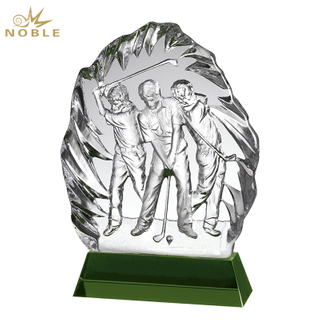 Noble Manufacturer Crystal Glass Outdoor Sports Gift Customized Personalized Bespoke Logo Golf Trophy Award Hand Craft