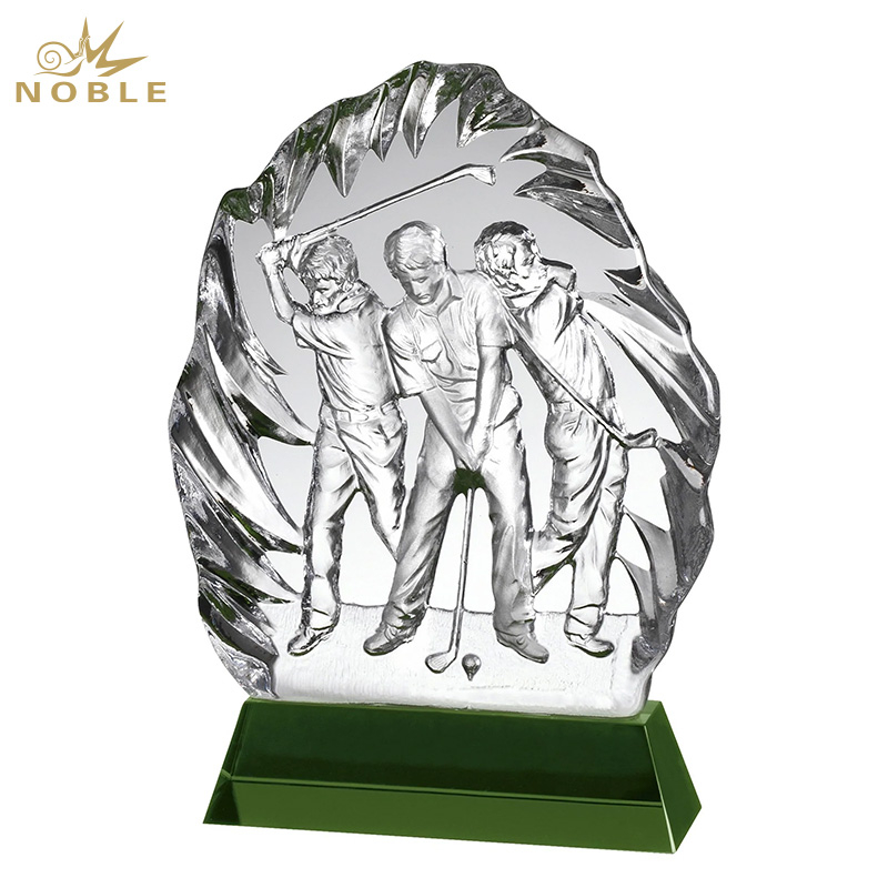 Noble Manufacturer Crystal Glass Outdoor Sports Gift Customized Personalized Bespoke Logo Golf Trophy Award Hand Craft