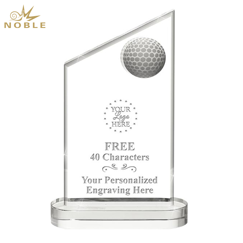 Noble Inlaid Crystal Glass Outdoor Sports Customized Personalized Bespoke Logo Golf Trophy Award
