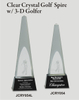 Noble High Quality Crystal Glass Business Gift Sports Awards Custom Bespoke Logo Golf A Hole in One Trophy Hand Craft