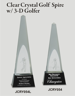 Noble High Quality Crystal Glass Business Gift Sports Awards Custom Bespoke Logo Golf A Hole in One Trophy Hand Craft