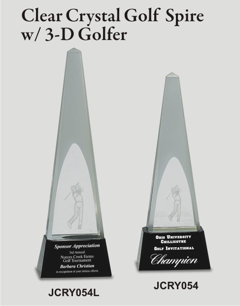 Noble High Quality Crystal Glass Business Gift Sports Awards Custom Bespoke Logo Golf A Hole in One Trophy Hand Craft