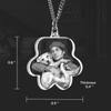 Noble Crystal Cat Paw With 3D Laser Engraving Picture Inside Pet Gift Key Chain