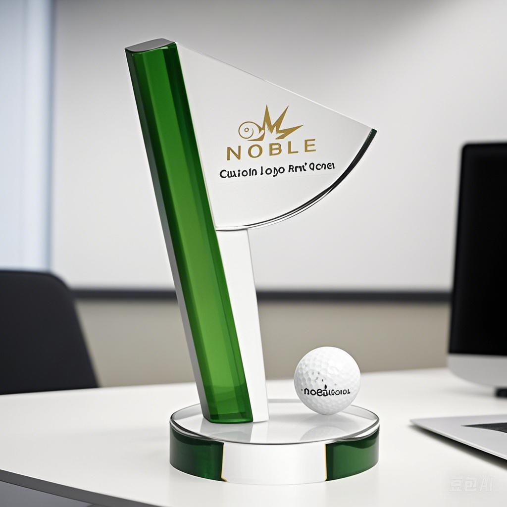 Noble Manufacturer Golf Flag Crystal Glass Outdoor Sports Gift Customized Personalized Bespoke Logo Golf Trophy Award Hand Craft