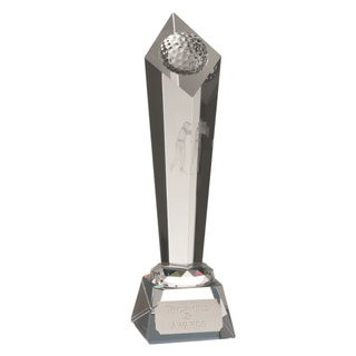 Noble High Quality K9 Crystal With 3D Laser Business Gift Sports Awards Custom Bespoke Logo Golf A Hole in One Trophy Hand Craft