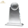 Noble Hemisphere Crystal Golf Ball Custom Logo Crystal Glass Pieces Golf Trophy Award