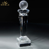 Noble Crystal Glass 3D Engraving Custom Logo Golf Trophy Award