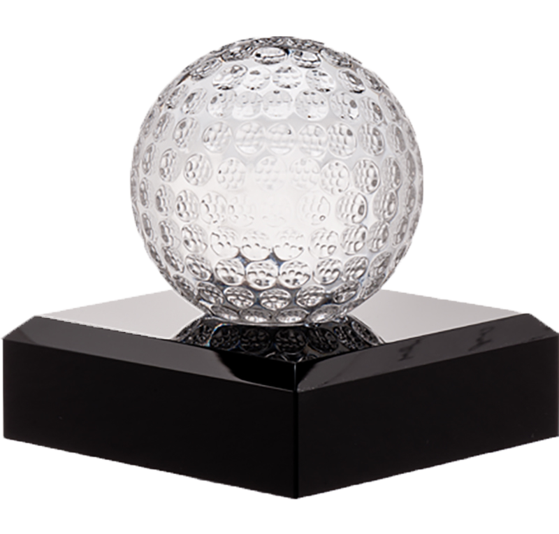 Noble Crystal Glass Ball Custom Logo Golf Trophy Award
