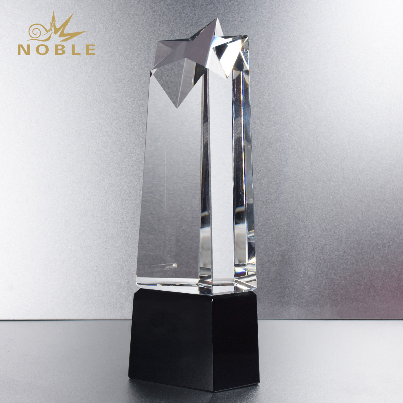 Custom Star Column Large Blank Crystal Trophy Award