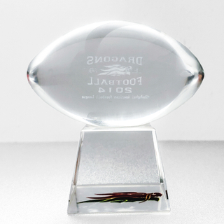 Custom Made 3D Laser American Football Crystal Trophy NFL Trophy Award
