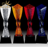 High Quality New Design Twisted Colorful Crystal Column Award Trophy