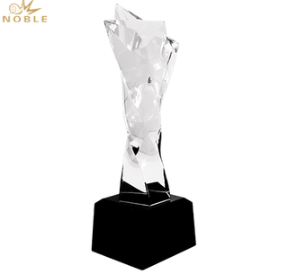 Custom Engraving Crystal Twisted Star Award