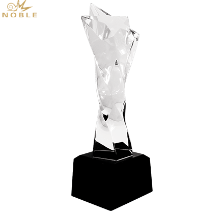 Custom Engraving Crystal Twisted Star Award
