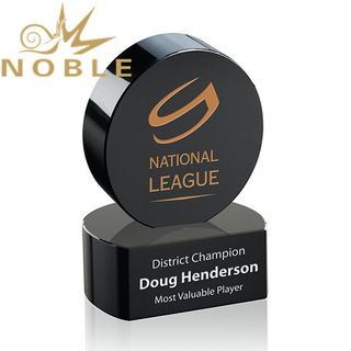 Noble Custom Sports Crystal Hockey Puck Award