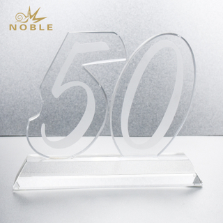 Custom Made Crystal 50 Years Anniversary Trophy Award