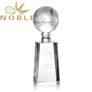Noble Wholesale Custom Engraving Crystal Globe Award