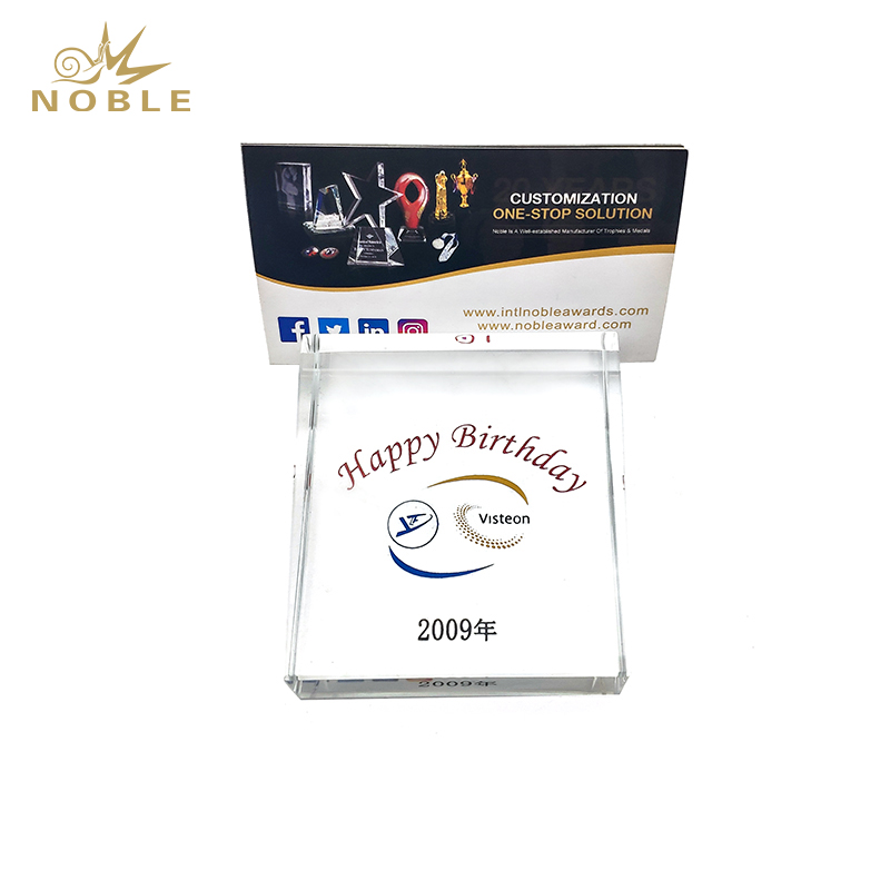 Business Souvenir Custom Logo Crystal Name Card Holder