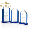 Unique Design Free Engraving Custom Crystal Plaque Award with Blue Edges