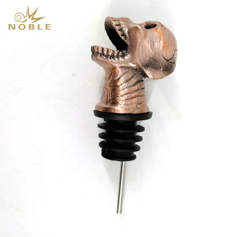 Best Selling Custom Animal Figurine Metal 3D Skeleton Wine Pourer