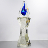 Noble Custom Made Art Glass Bubble Crystal Trophy Award for Russia Business