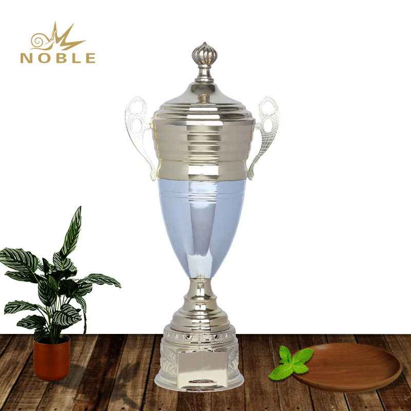Shiny Gold & Silver Double Plated Metal Motorsport Trophy for Championship
