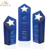 Excellent New Design Custom Blue Crystal Cube Star Award with Metal Star