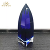 Luxury Blue Crystal Dome Custom Crystal Obelisk Trophy As Souvenir Gifts