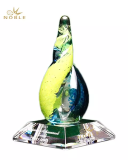 Noble Hand Blown Custom Color Art Glass Trophy Awards