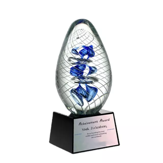 Noble Newest Design Egg Hand Blown Glass Art Award