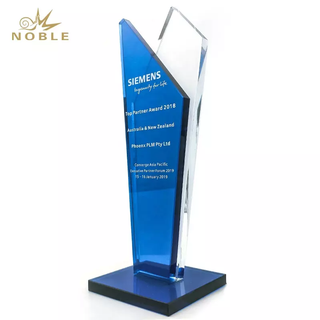  Custom Blue Crystal Top Partner Award As Business Souivenir Gift