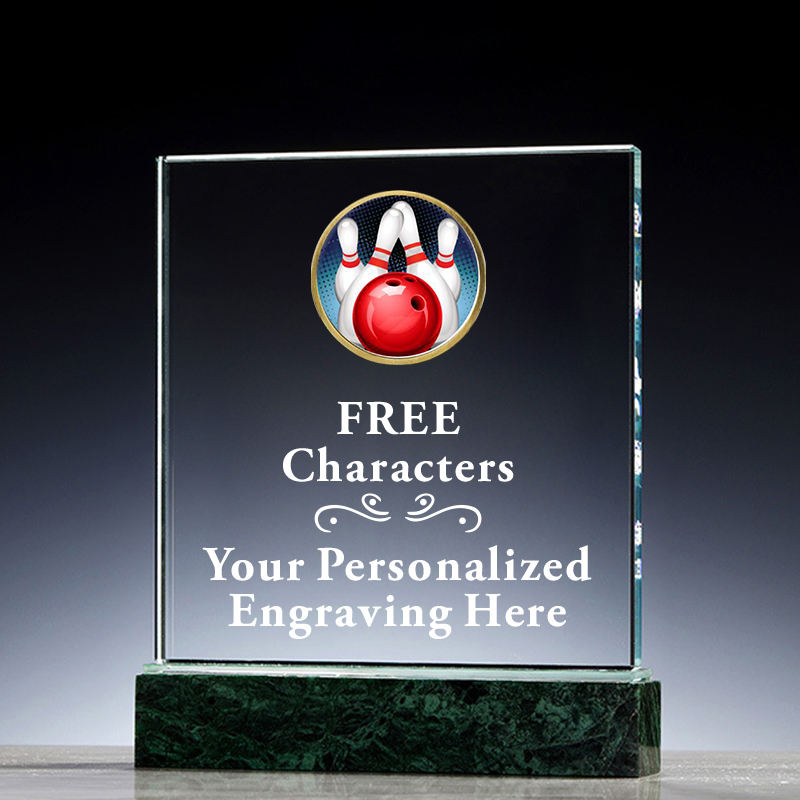Custom Metal Bowling Medal Crystal Marble Award for Championship 