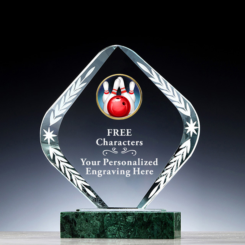 New Design Crystal Sports Award Custom Engraving Bowling Champion Trophy 