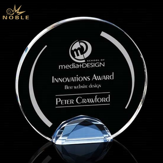 Custom Engraving Crystal Round Blank Plaque Awards