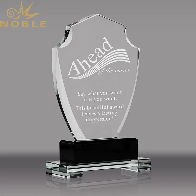 Noble New Custom Crystal Shield Plaque Trophy