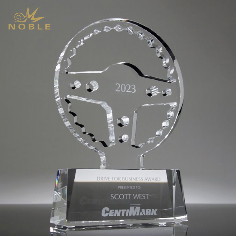 Custom Design K9 Crystal Cutout Crystal Steering Wheel Award