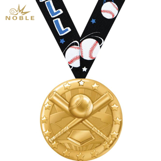 Custom 3D Metal Medal Sports Baseball Blaze Medals