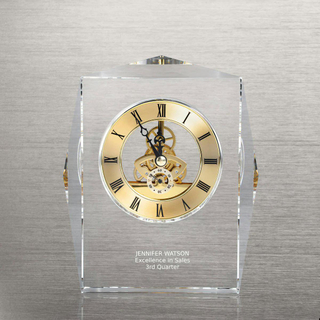 Noble Manufacturer Crystal Iceberg Clock Business Gift Customized Bespoke Logo Office Decoration Trophy Award Hand Craft Plaque