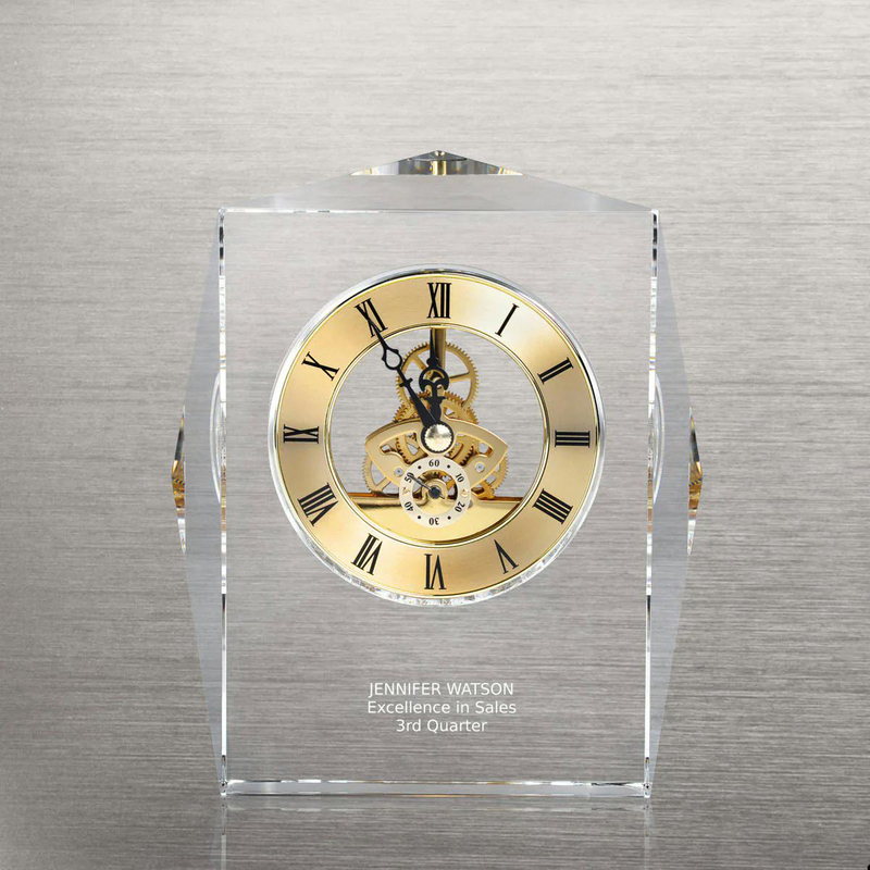 Noble Manufacturer Crystal Iceberg Clock Business Gift Customized Bespoke Logo Office Decoration Trophy Award Hand Craft Plaque