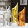 High Quality Customized Gold Silver Bronze Red Metal Tower Building Business Gift Custom Logo Achievement Trophy Awards