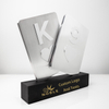High Quality Manufacturer Custom Shaped Layered Metal Sports Gift Custom Bespoke Logo Brushed Finish Poker Trophy Awards Craft
