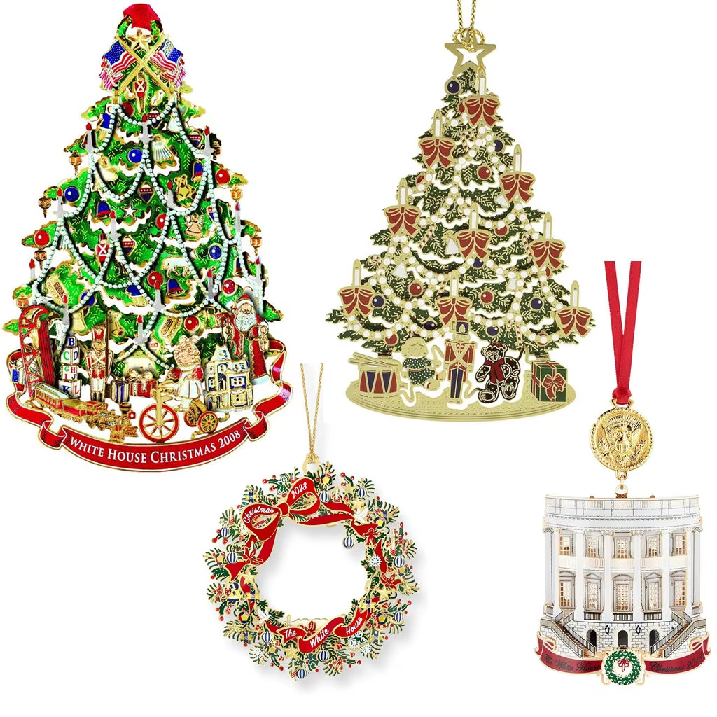 Noble Custom Design Crafted Enamel Ink Metal Brass Christmas Ornament with Your Logo Photo Texts