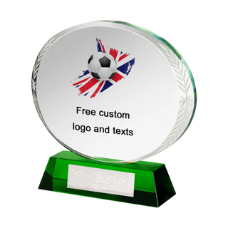Noble Manufacturer Wholesale Cheap Glass Plaque With Custom Printing Logo UK Gift Personalized Hand Crafts Soccer Trophy Award