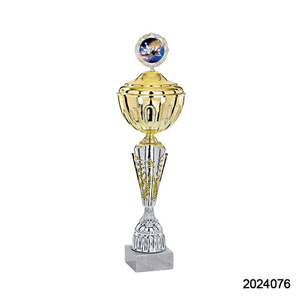 2024 New Design Different Size Custom Made Marble Base Sports Golf Soccer Basketball Marathon Custom Logo Gold Metal Gold Dance Trophy Cup 