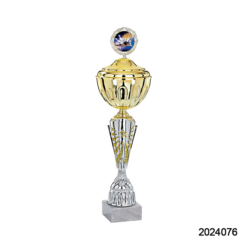 2024 New Design Different Size Custom Made Marble Base Sports Golf Soccer Basketball Marathon Custom Logo Gold Metal Gold Dance Trophy Cup 