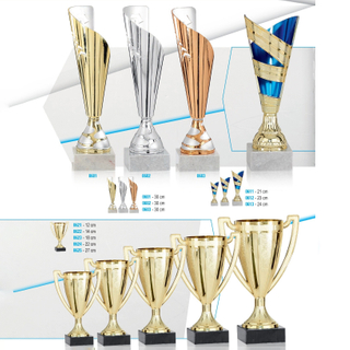 2024 New Design Different Size Custom Made Marble Base Sports Golf Soccer Basketball Marathon Custom Insert Logo Metal Trophy Cup 